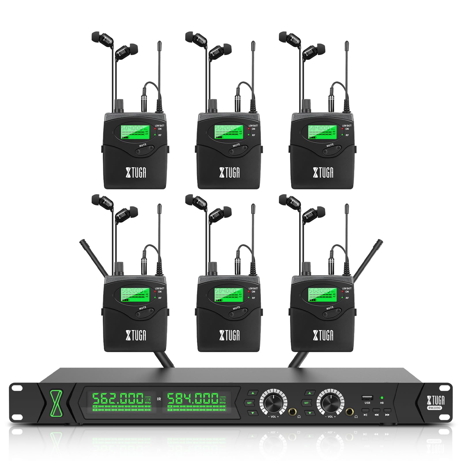 Amazon.com: XTUGA RW2090 Wireless in Ear Monitor,6 Bodypack IEM